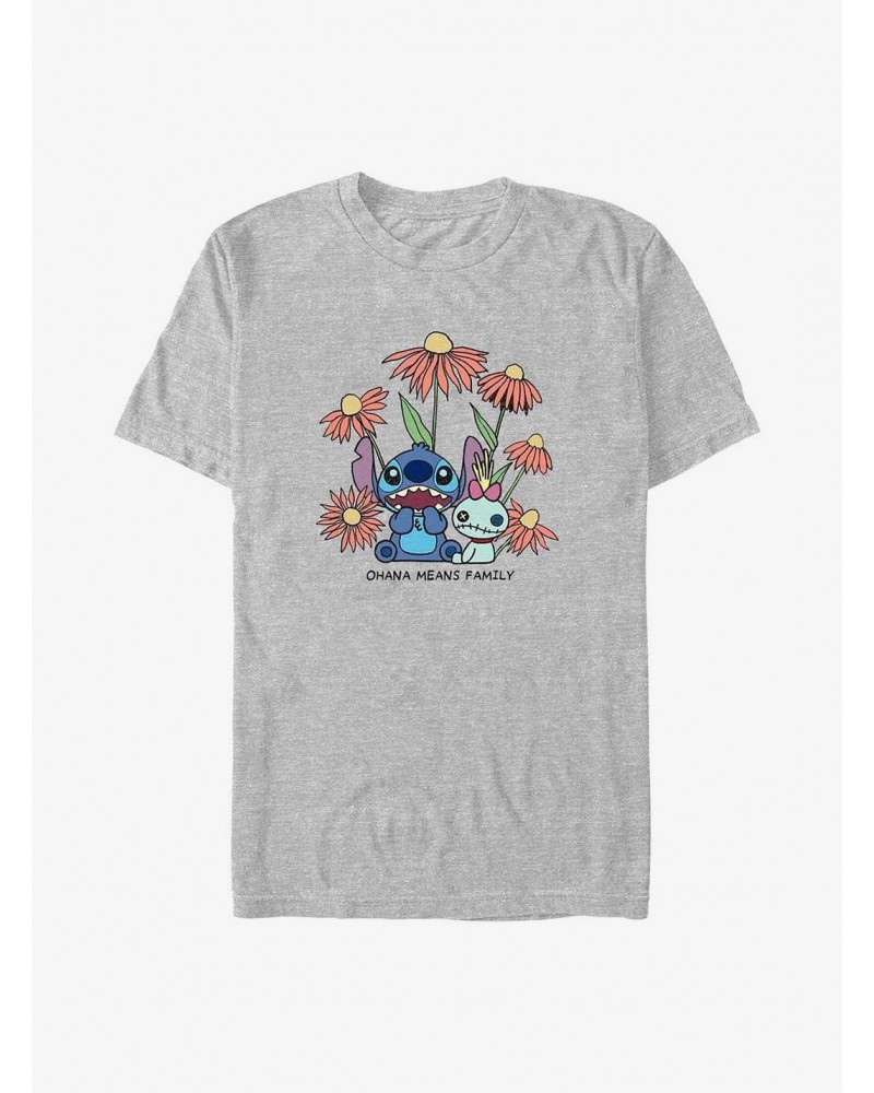 Disney Lilo & Stitch Chibi Floral T-Shirt $6.88 T-Shirts