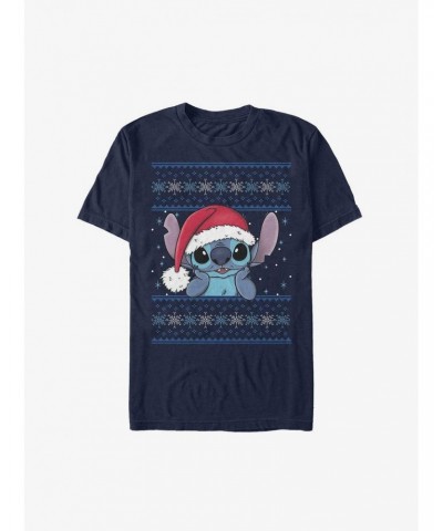 Disney Lilo & Stitch Santa Hat Ugly Christmas Extra Soft T-Shirt $9.33 T-Shirts