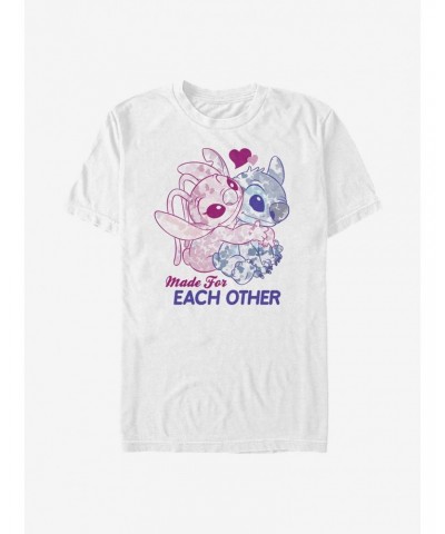 Disney Lilo & Stitch Made For Eachother T-Shirt $6.12 T-Shirts