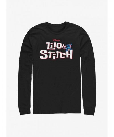 Disney Lilo & Stitch Logo With Stitch Long Sleeve T-Shirt $10.79 T-Shirts