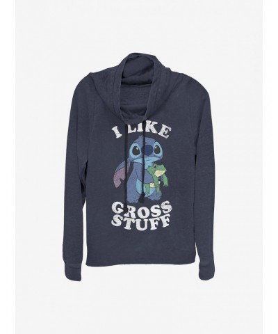 Disney Lilo & Stitch I Like Gross Stuff Stitch Cowlneck Long-Sleeve Girls Top $12.57 Tops