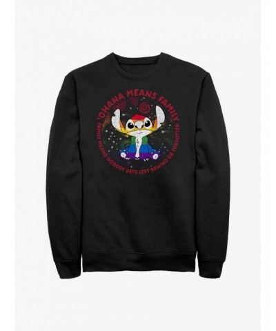 Disney Lilo And Stitch Ohana Means Family Rainbow Pride Sweatshirt $13.87 Sweatshirts