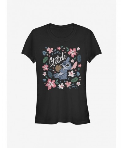 Disney Lilo & Stitch Tropical Stitch Girls T-Shirt $6.37 T-Shirts