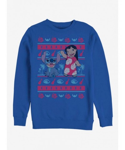 Disney Lilo & Stitch Holiday Lilo Hawaiian Pattern Crew Sweatshirt $11.51 Sweatshirts