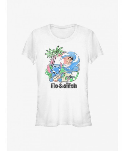 Disney Lilo & Stitch Beach Day Girls T-Shirt $9.96 T-Shirts