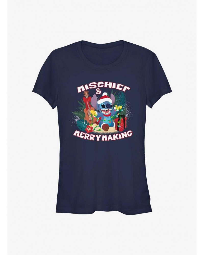 Disney Lilo & Stitch Mischief And Merrymaking Girls T-Shirt $6.77 T-Shirts