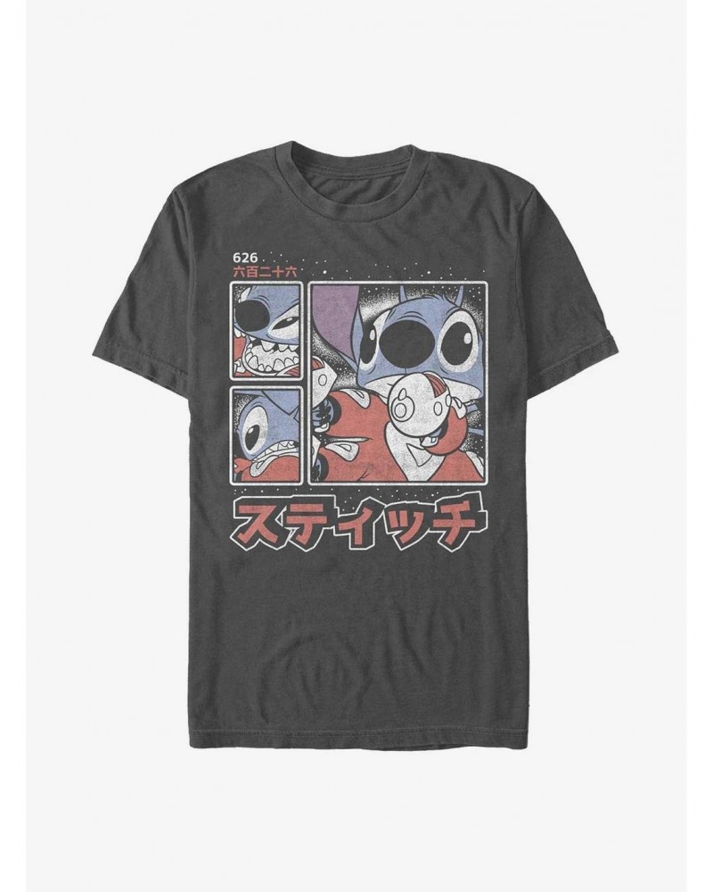 Disney Lilo & Stitch Japanese Text T-Shirt $6.88 T-Shirts