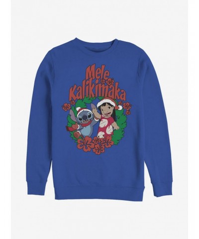 Disney Lilo & Stitch Mele Kalikimaka Crew Sweatshirt $12.40 Sweatshirts