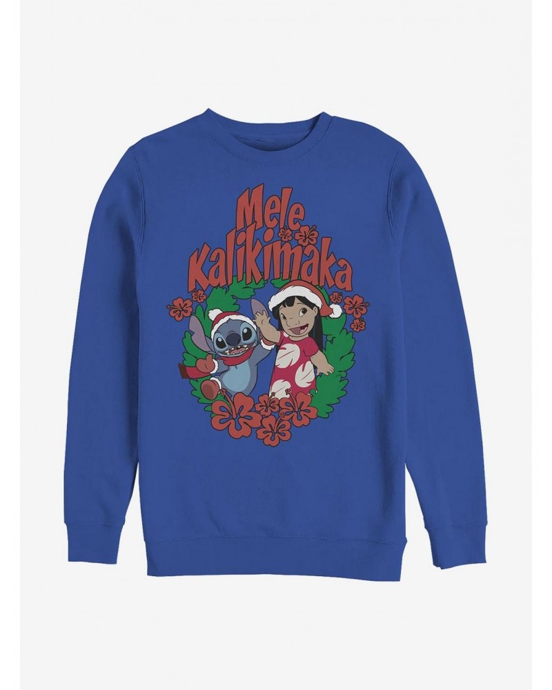 Disney Lilo & Stitch Mele Kalikimaka Crew Sweatshirt $12.40 Sweatshirts