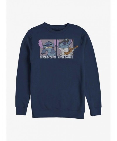 Disney Lilo & Stitch Before Coffee After Coffee Crew Sweatshirt $12.99 Sweatshirts