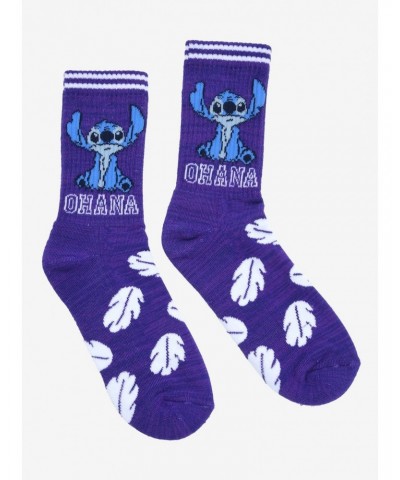 Disney Lilo & Stitch Ohana Leaf Crew Socks $2.70 Socks