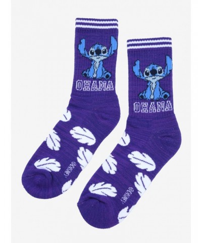 Disney Lilo & Stitch Ohana Leaf Crew Socks $2.70 Socks