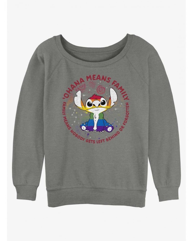 Disney Lilo & Stitch Ohana Pride Girls Slouchy Sweatshirt $9.45 Sweatshirts