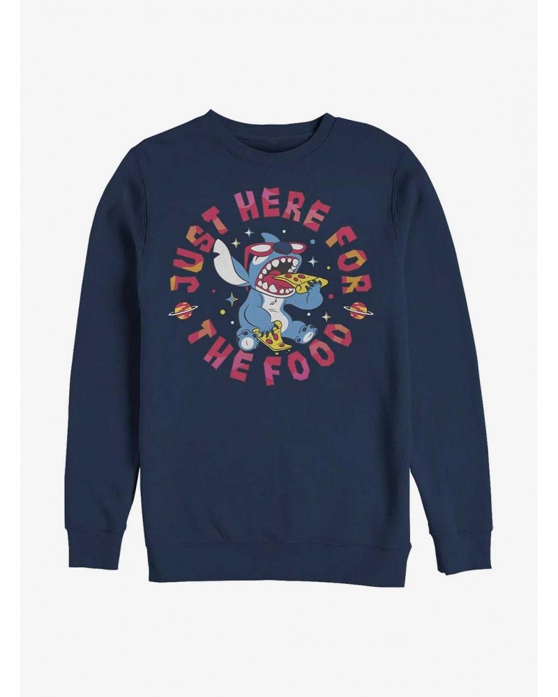 Disney Lilo & Stitch Just Here For The Food Crew Sweatshirt $14.17 Sweatshirts