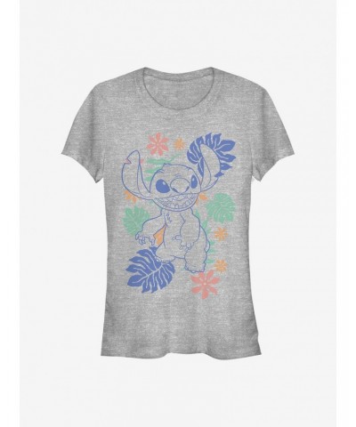 Disney Lilo & Stitch Retro Tropical Tonal Stitch Girls T-Shirt $8.17 T-Shirts