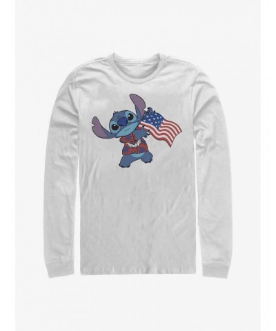 Disney Lilo & Stitch Tropic Stitch Flag Long-Sleeve T-Shirt $8.42 T-Shirts