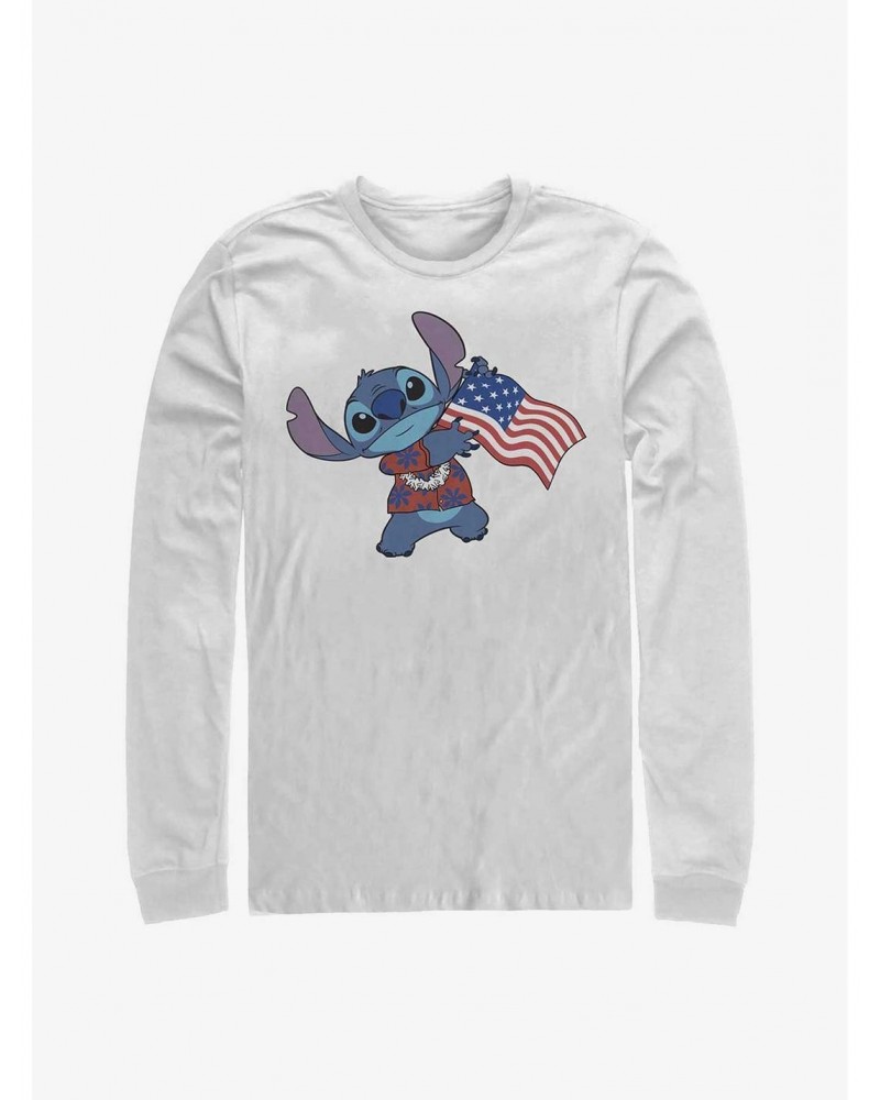 Disney Lilo & Stitch Tropic Stitch Flag Long-Sleeve T-Shirt $8.42 T-Shirts