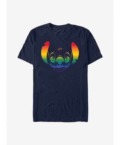 Disney Stitch Face Rainbow Pride T-Shirt $8.99 T-Shirts