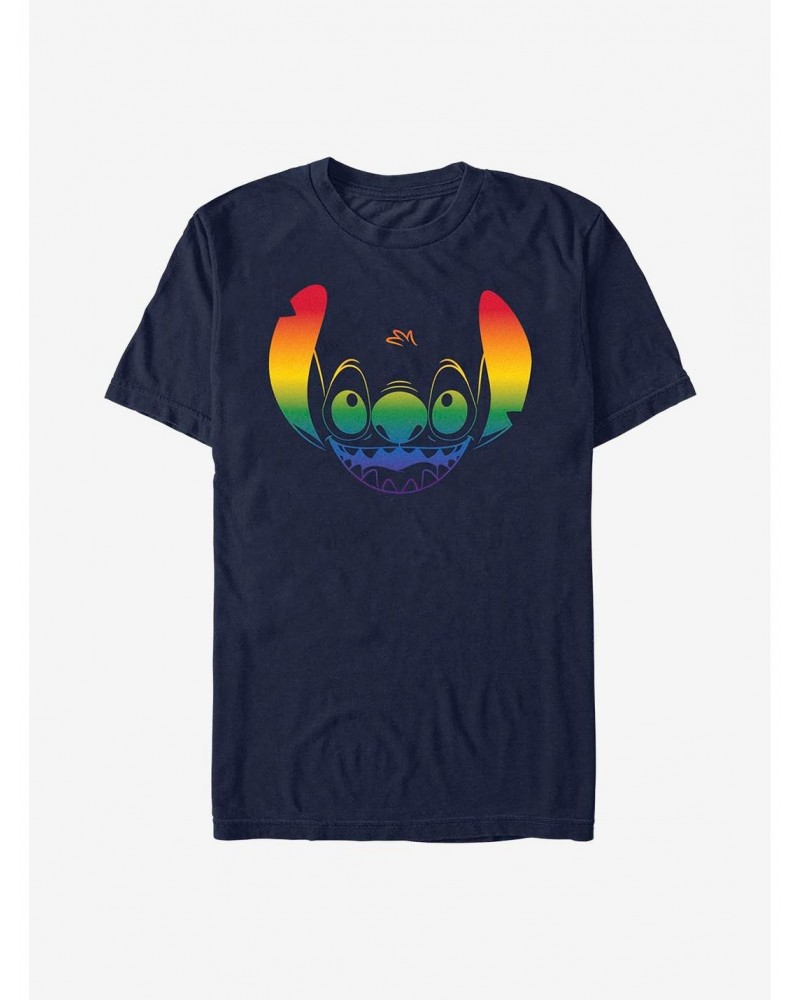 Disney Stitch Face Rainbow Pride T-Shirt $8.99 T-Shirts