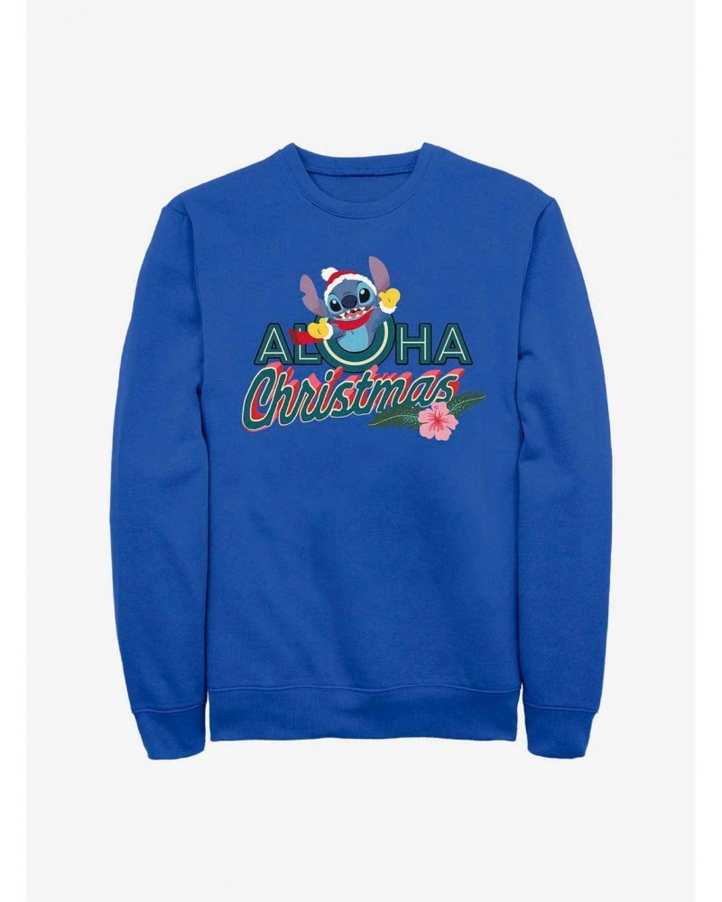 Disney Lilo & Stitch Aloha Christmas Crew Sweatshirt $9.74 Sweatshirts