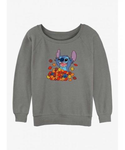 Disney Lilo & Stitch Leaf Pile Girls Slouchy Sweatshirt $12.40 Sweatshirts