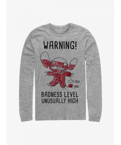 Disney Lilo & Stitch Warning Drawing Sitch Long-Sleeve T-Shirt $12.11 T-Shirts