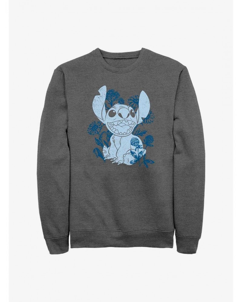 Disney Lilo & Stitch Floral Sketch Sweatshirt $12.40 Sweatshirts