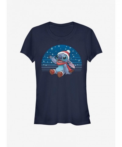 Disney Lilo & Stitch Christmas Snowing Stitch Girls T-Shirt $5.98 T-Shirts