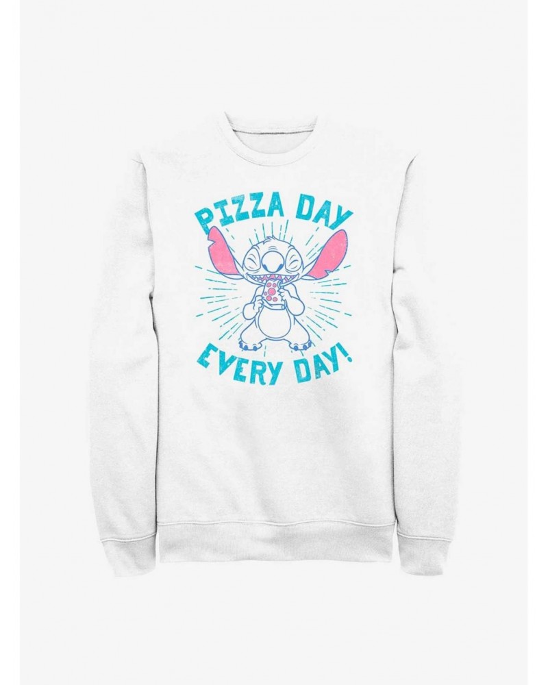 Disney Lilo & Stitch Pizza Day Every Day Sweatshirt $11.81 Sweatshirts