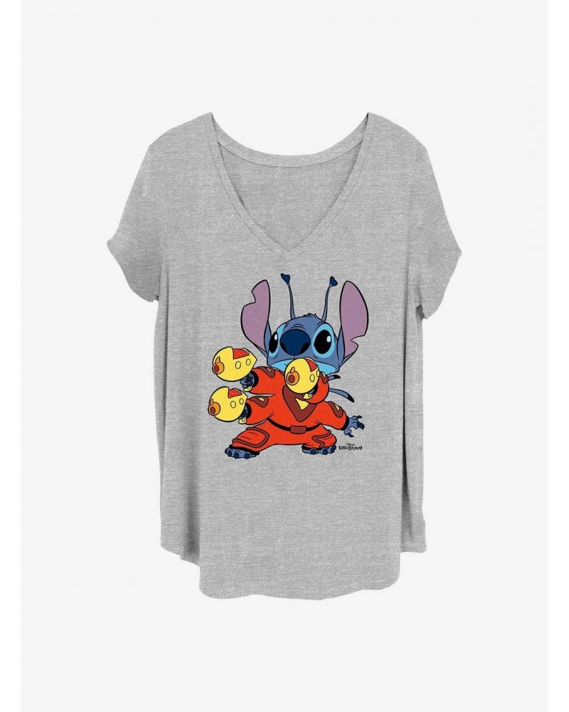 Disney Lilo & Stitch Big Suit Stitch Girls T-Shirt Plus Size $9.48 T-Shirts