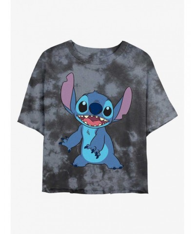 Disney Lilo & Stitch Pose Tie-Dye Girls Crop T-Shirt $7.86 T-Shirts