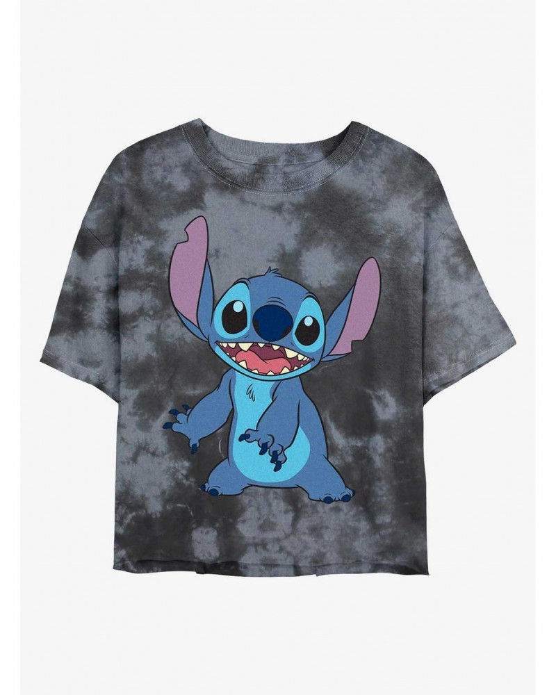 Disney Lilo & Stitch Pose Tie-Dye Girls Crop T-Shirt $7.86 T-Shirts