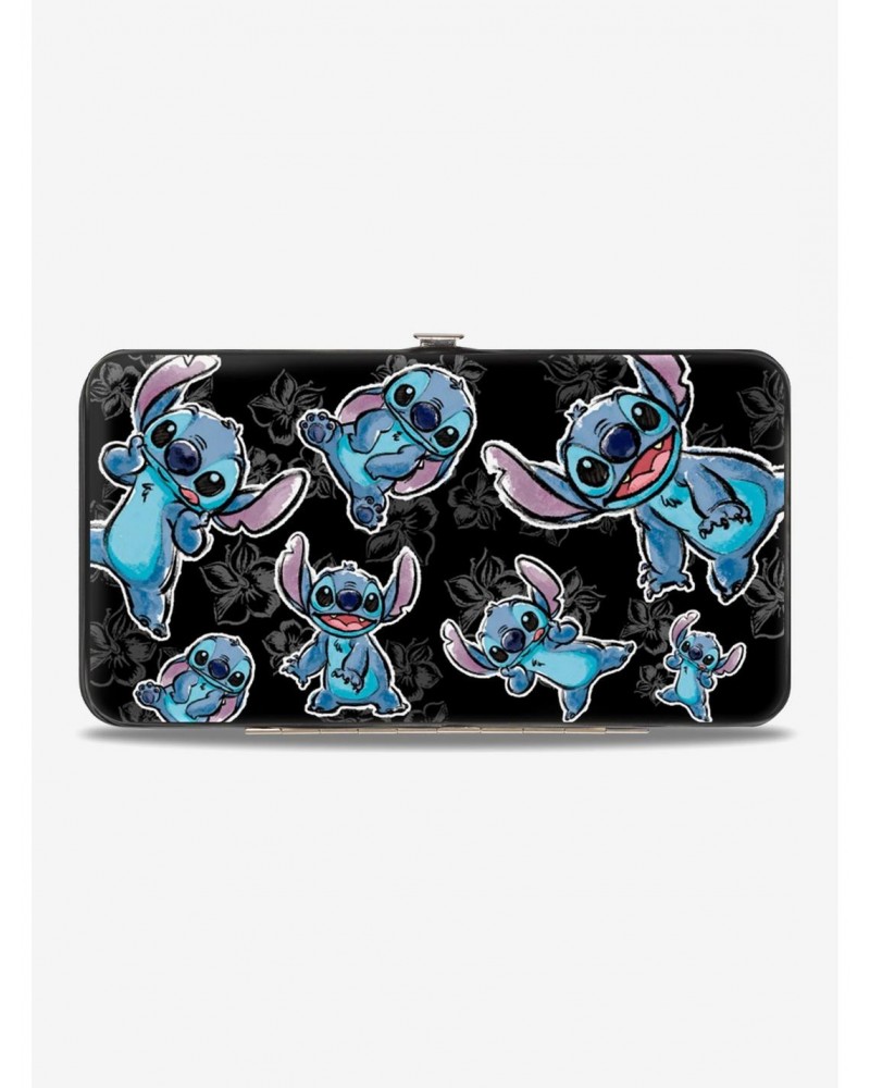 Disney Lilo and Stitch Sketched Stitch Hibiscus Hinged Wallet $6.90 Wallets