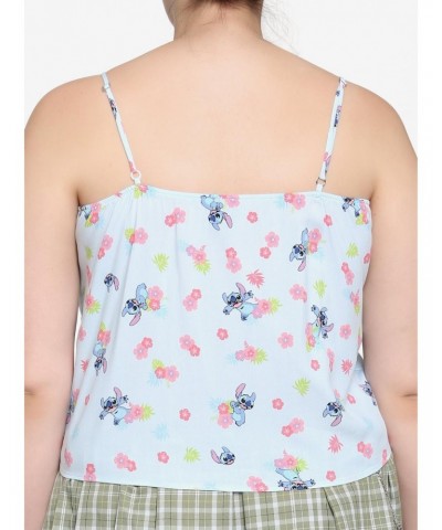 Disney Lilo & Stitch Floral Tie-Front Girls Tank Top Plus Size $6.82 Tops