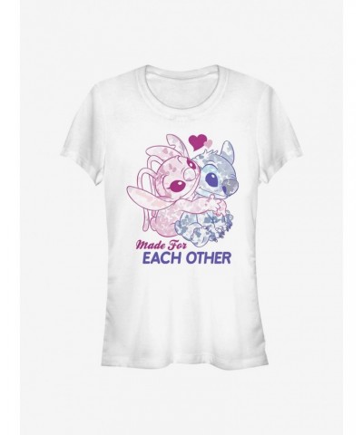 Disney Lilo & Stitch Made For Eachother Girls T-Shirt $6.37 T-Shirts