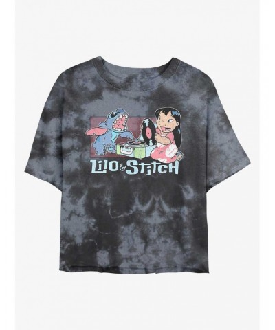 Disney Lilo & Stitch Duo Records Tie-Dye Girls Crop T-Shirt $10.40 T-Shirts