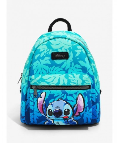 Disney Lilo & Stitch Blue Tropical Leaves Mini Backpack $16.47 Backpacks