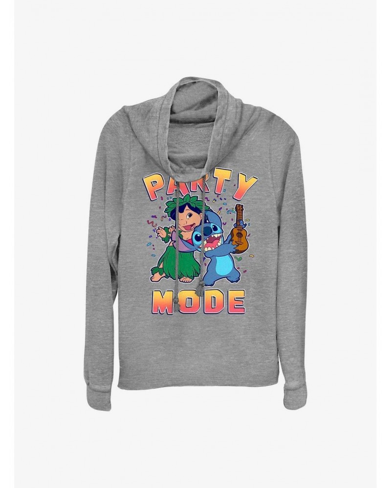 Disney Lilo & Stitch Party Mode Cowl Neck Long-Sleeve Top $17.60 Tops