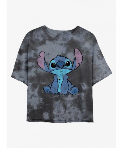 Disney Lilo & Stitch Simply Stitch Tie-Dye Girls Crop T-Shirt $6.94 T-Shirts