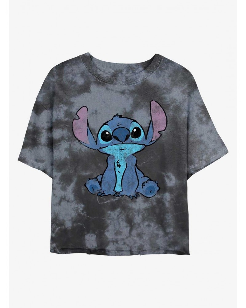 Disney Lilo & Stitch Simply Stitch Tie-Dye Girls Crop T-Shirt $6.94 T-Shirts