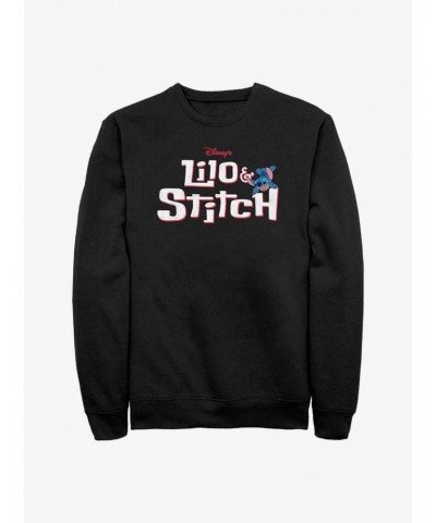 Disney Lilo & Stitch Logo With Stitch Sweatshirt $11.51 Sweatshirts