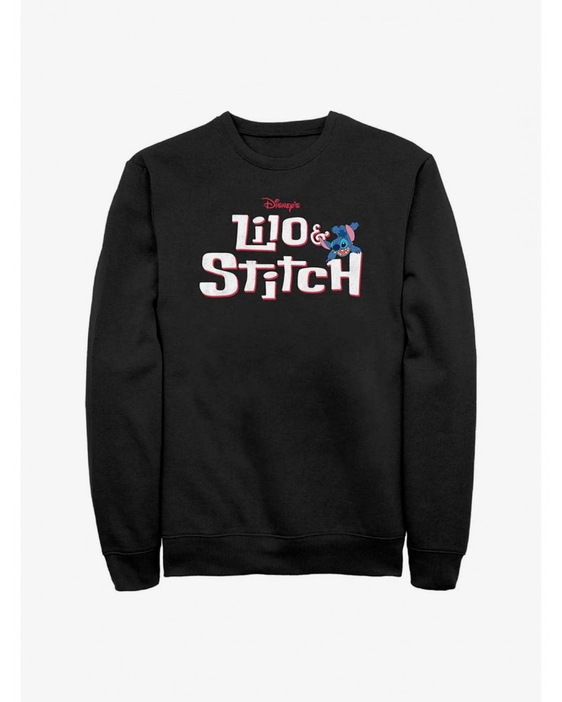 Disney Lilo & Stitch Logo With Stitch Sweatshirt $11.51 Sweatshirts