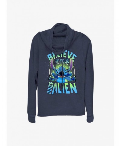 Disney Lilo & Stitch Inner Alien Cowl Neck Long-Sleeve Top $16.16 Tops