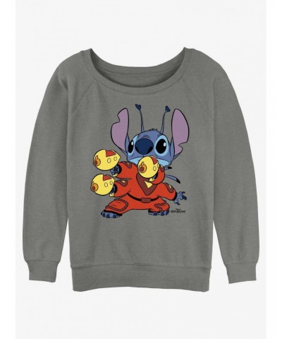 Disney Lilo & Stitch Alien Pew Pew Girls Slouchy Sweatshirt $8.86 Sweatshirts