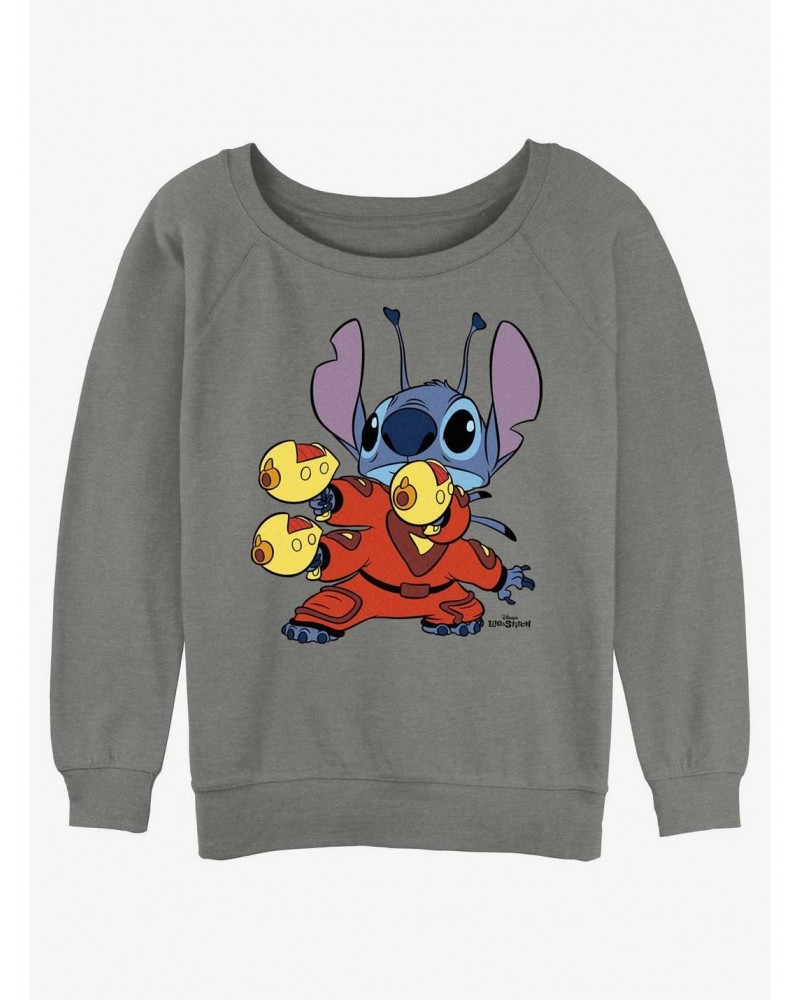 Disney Lilo & Stitch Alien Pew Pew Girls Slouchy Sweatshirt $8.86 Sweatshirts