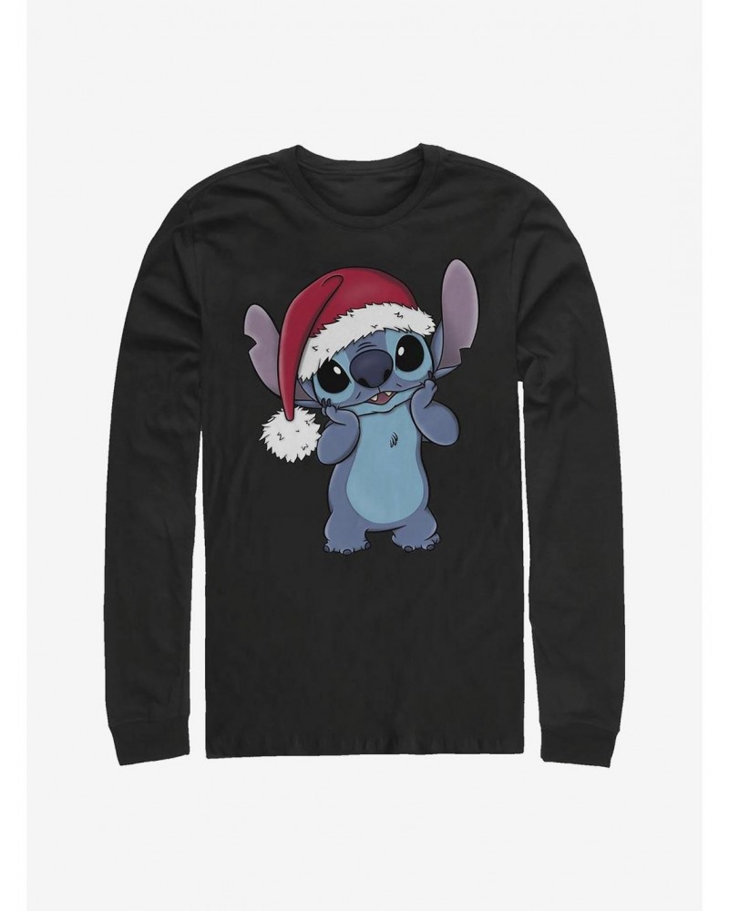 Disney Lilo & Stitch Wearing Santa Hat Long-Sleeve T-Shirt $12.11 T-Shirts