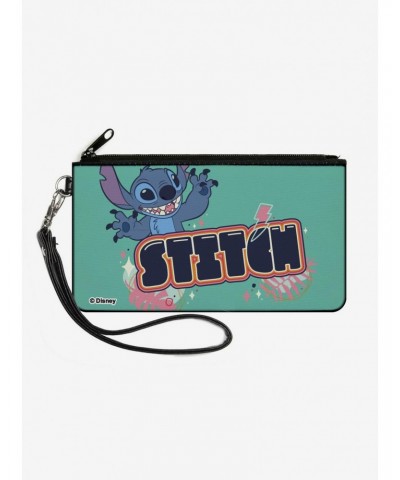 Disney Lilo & Stitch Claws Out Pose and Title Canvas Zip Clutch Wallet $7.23 Wallets