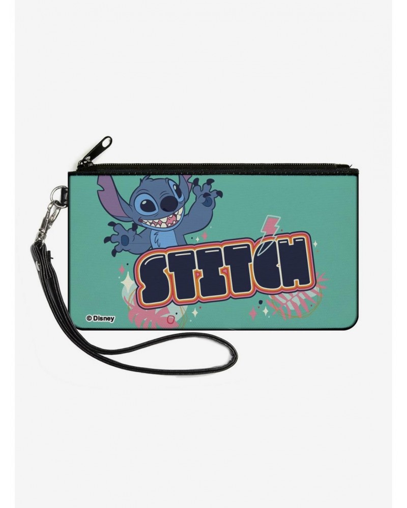 Disney Lilo & Stitch Claws Out Pose and Title Canvas Zip Clutch Wallet $7.23 Wallets