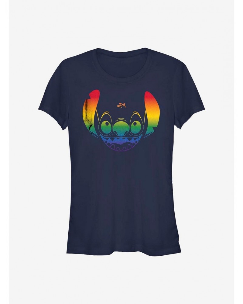 Disney Lilo & Stitch Stitch Face Rainbow Pride T-Shirt $5.98 T-Shirts