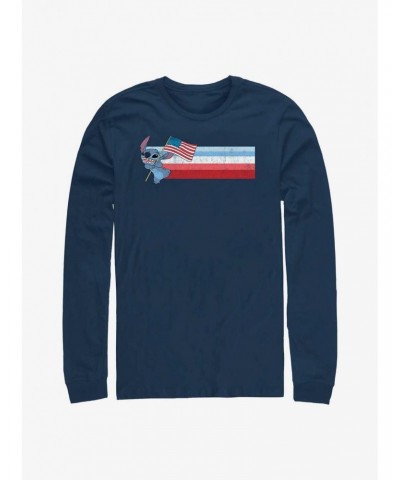 Disney Lilo & Stitch Patriotic Stitch Long Sleeve T-Shirt $12.63 T-Shirts